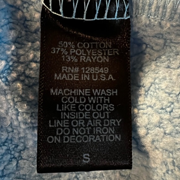 Aviator Nation Light Blue Sweatshirt with Pink Lightning Bolt Size Small - Picture 8 of 11